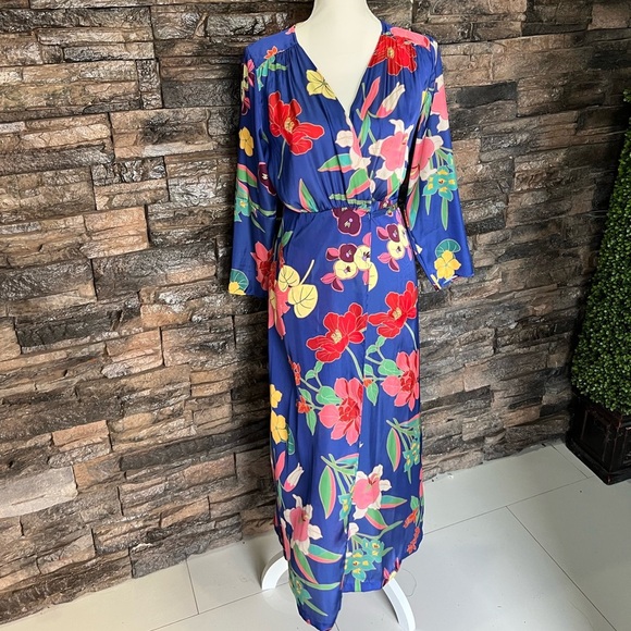 SOLD ‼️‼️Zara Blue Bell Sleeve Wrap Sundress - Picture 11 of 12